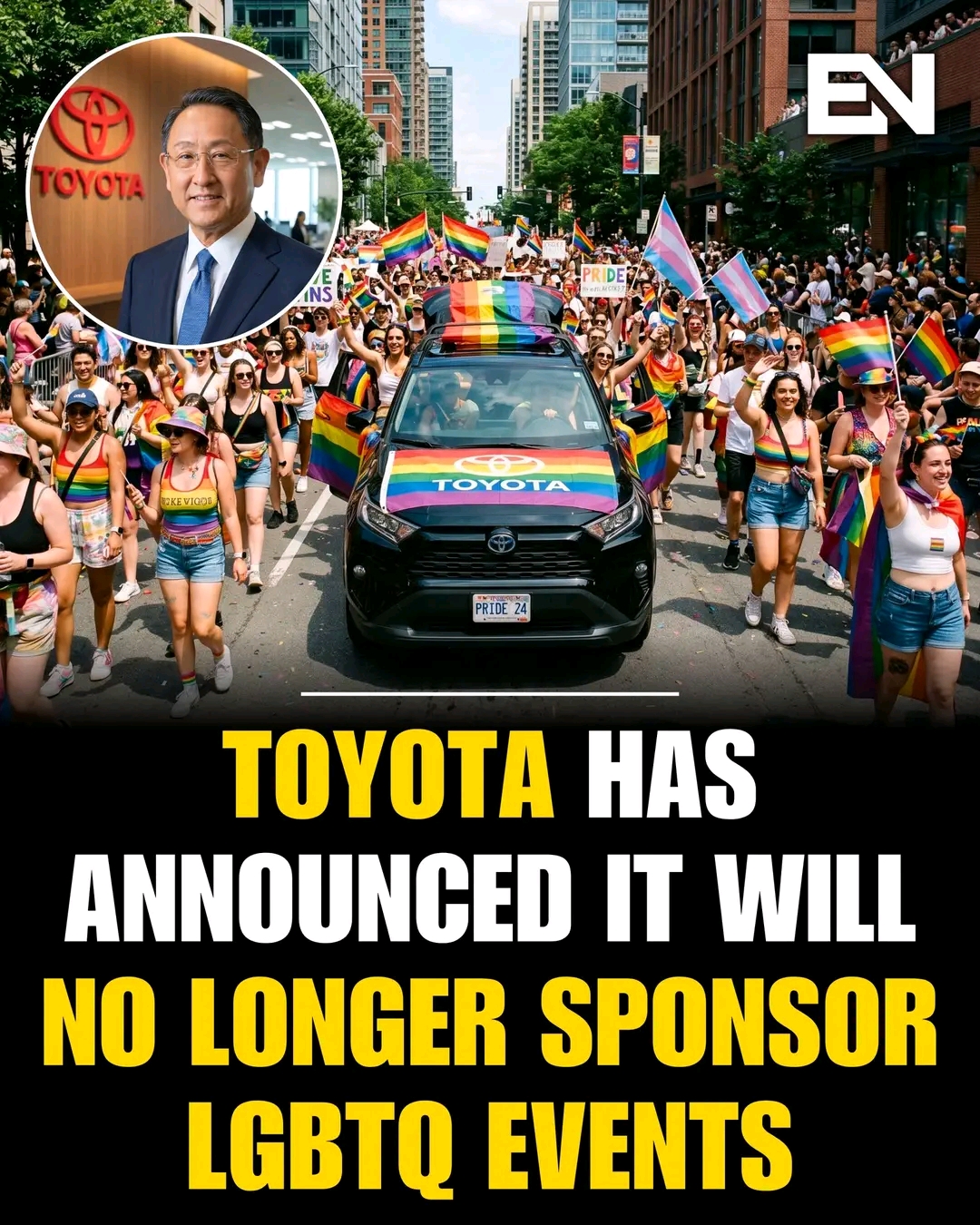 Toyota Announced that it will not sponsor all LGBTQ events