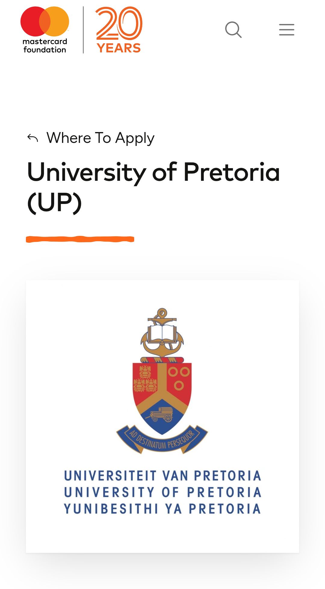 Mastercard  foundation scholars program at UP