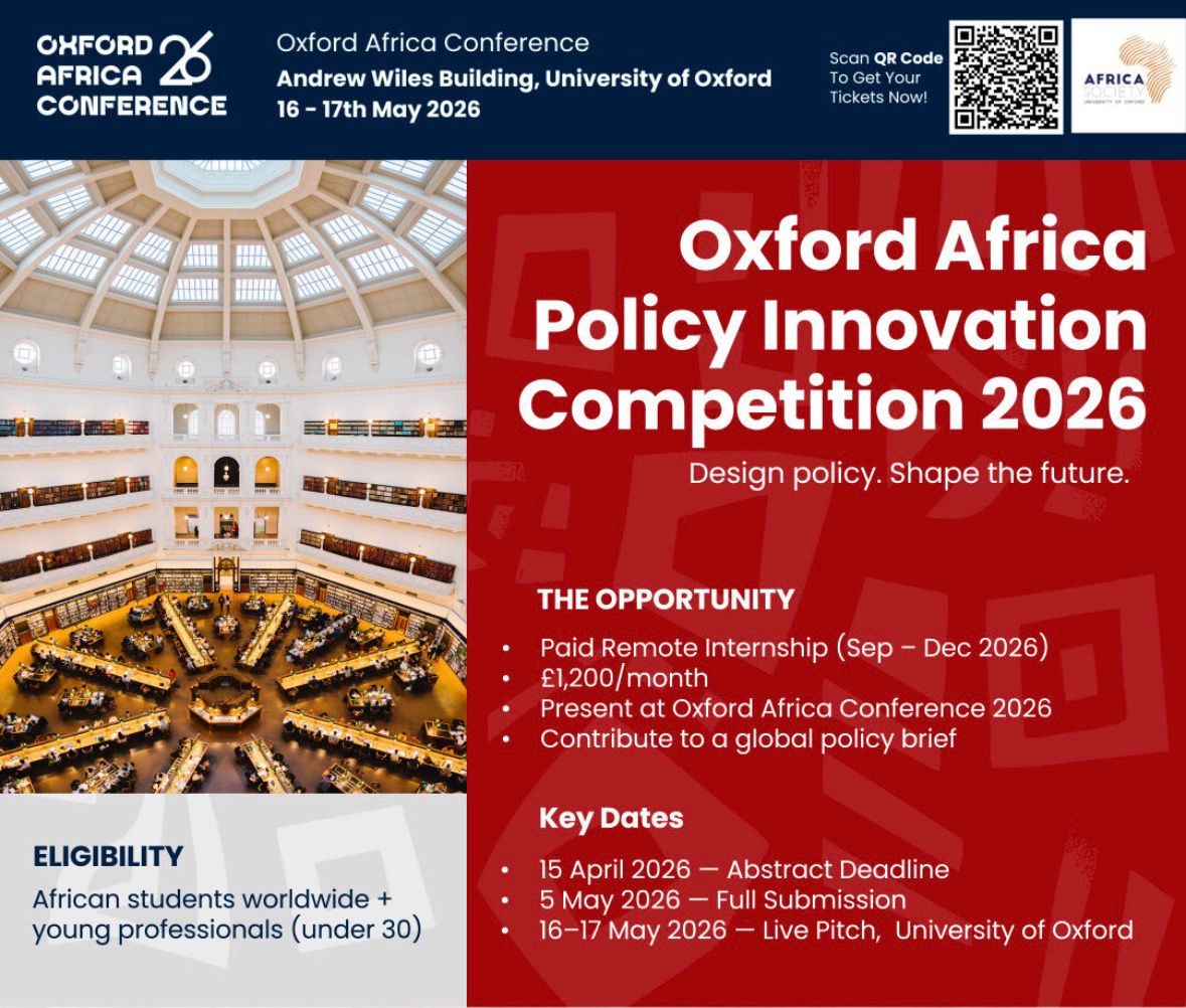 CALL FOR APPLICATIONS: Oxford Africa Policy Innovation Competition 2026